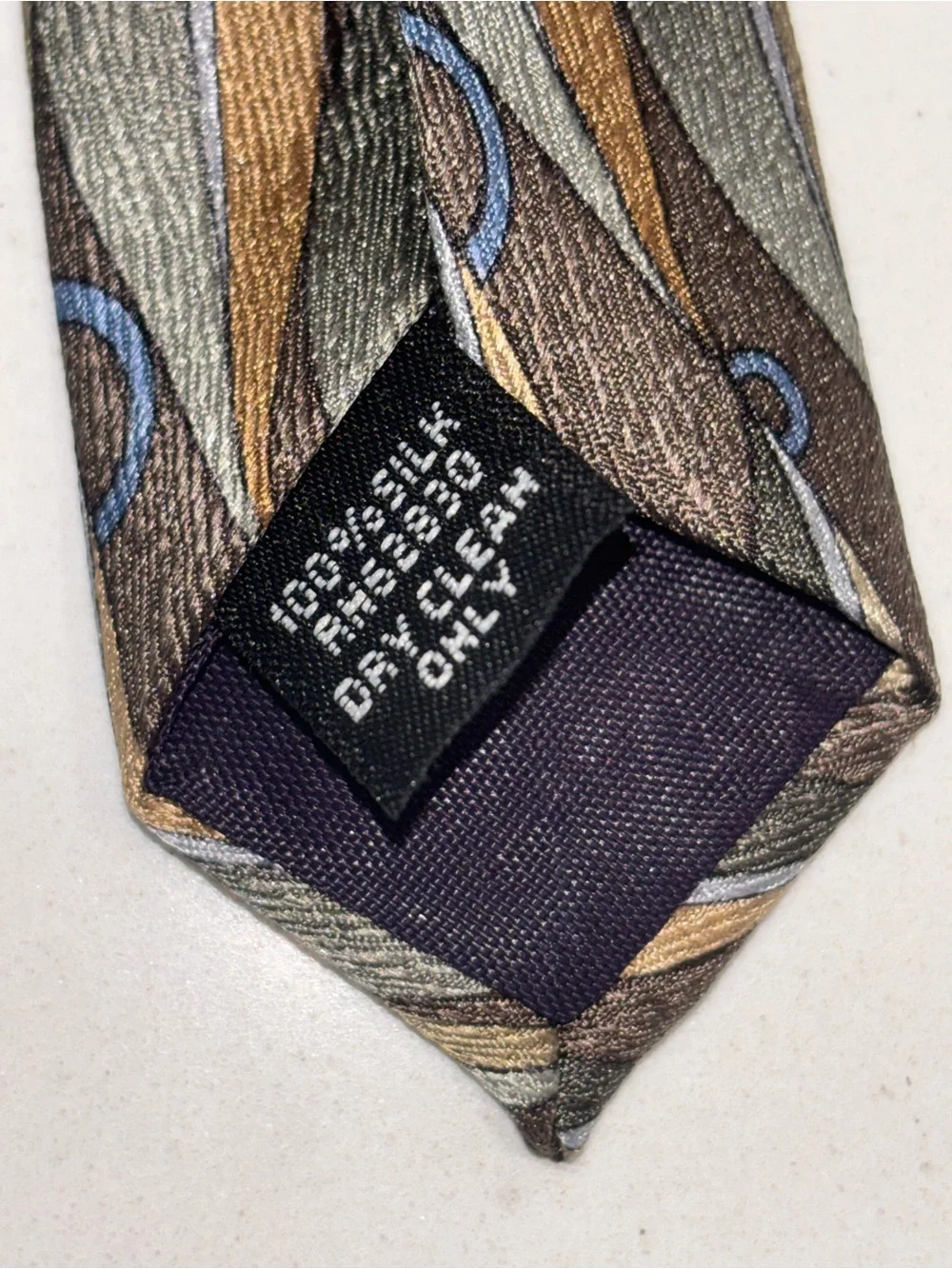 CHRISTOPHER REEVE COLLECTION brown, bronze, blue - Karen Colvin Design Silk Tie